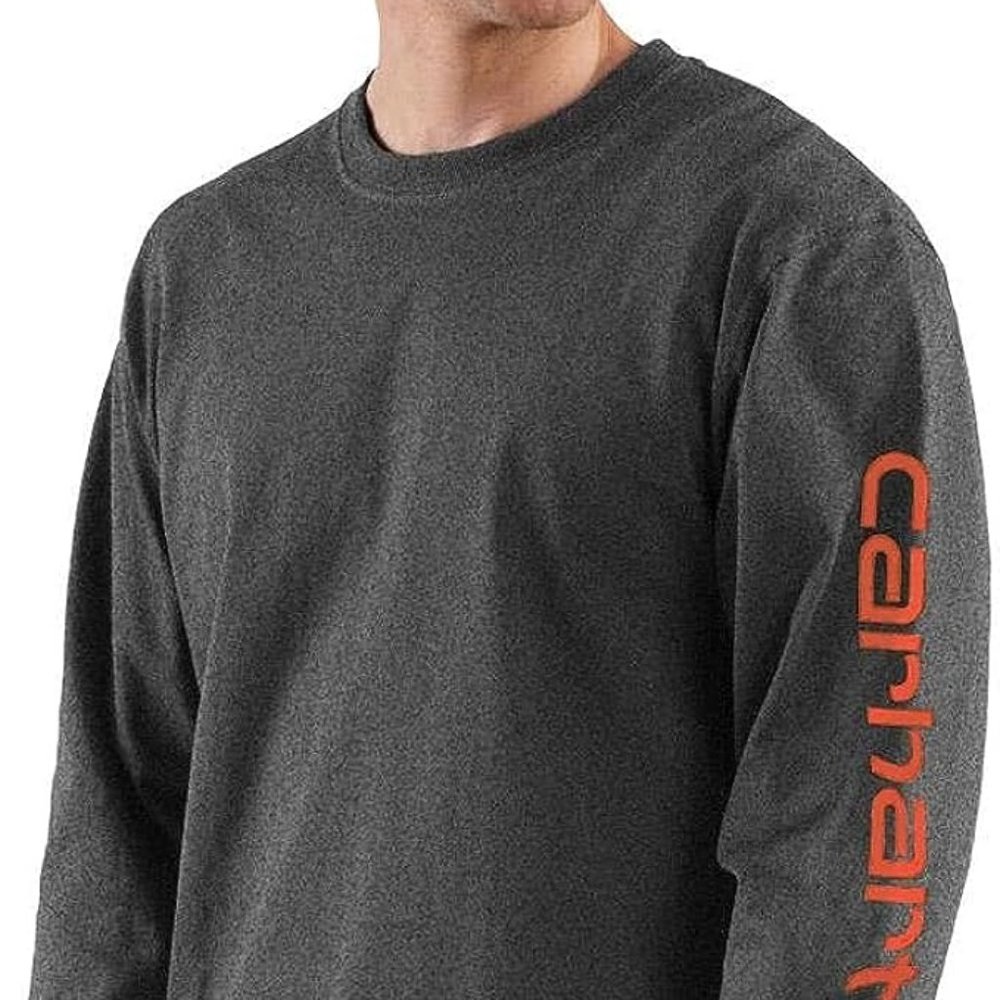 Carhartt Men's Loose Fit Heavyweight Long Logo Sleeve Graphic T-Shirt